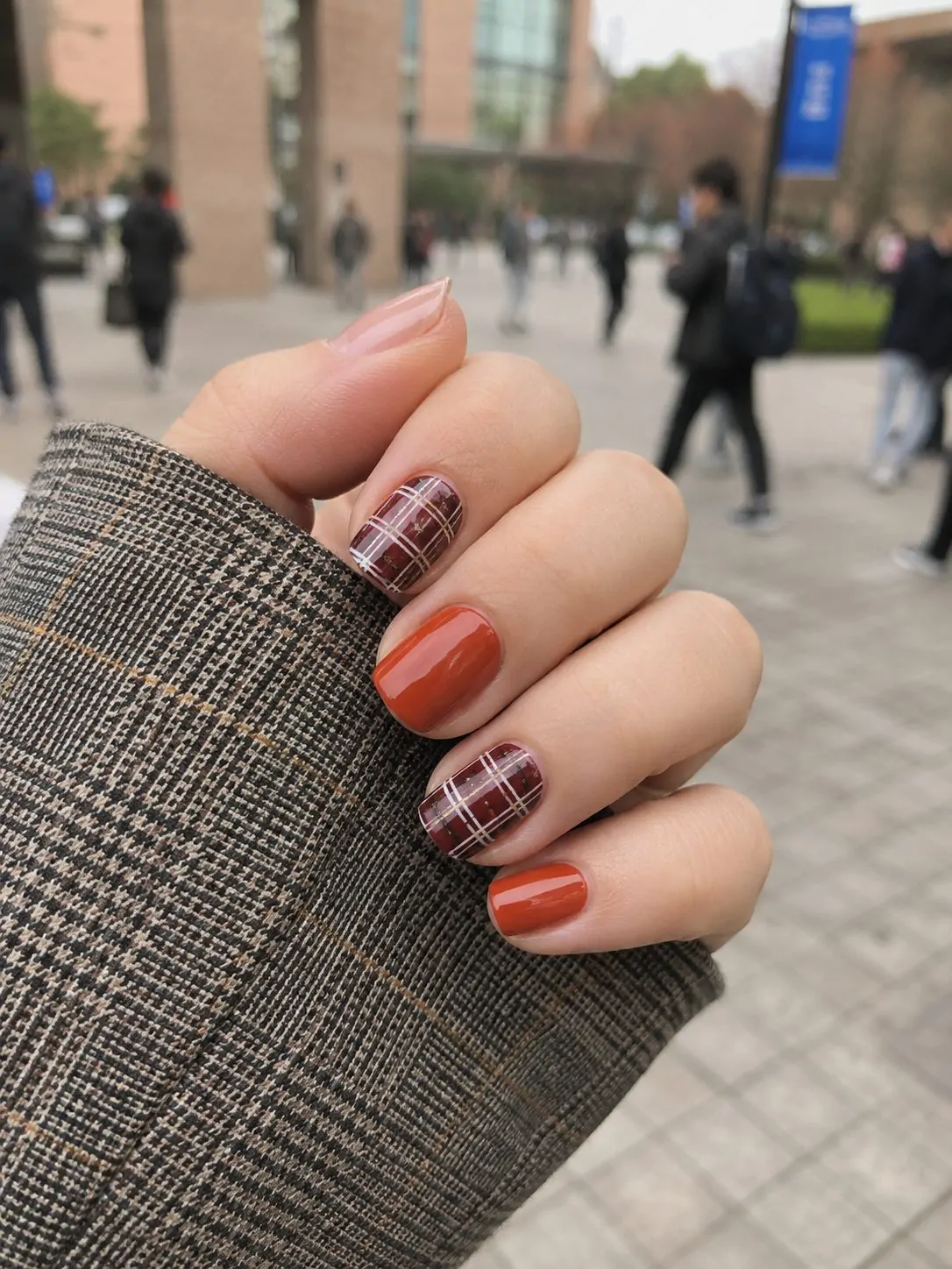 Burgundy-and-Red Two-Tone Plaid