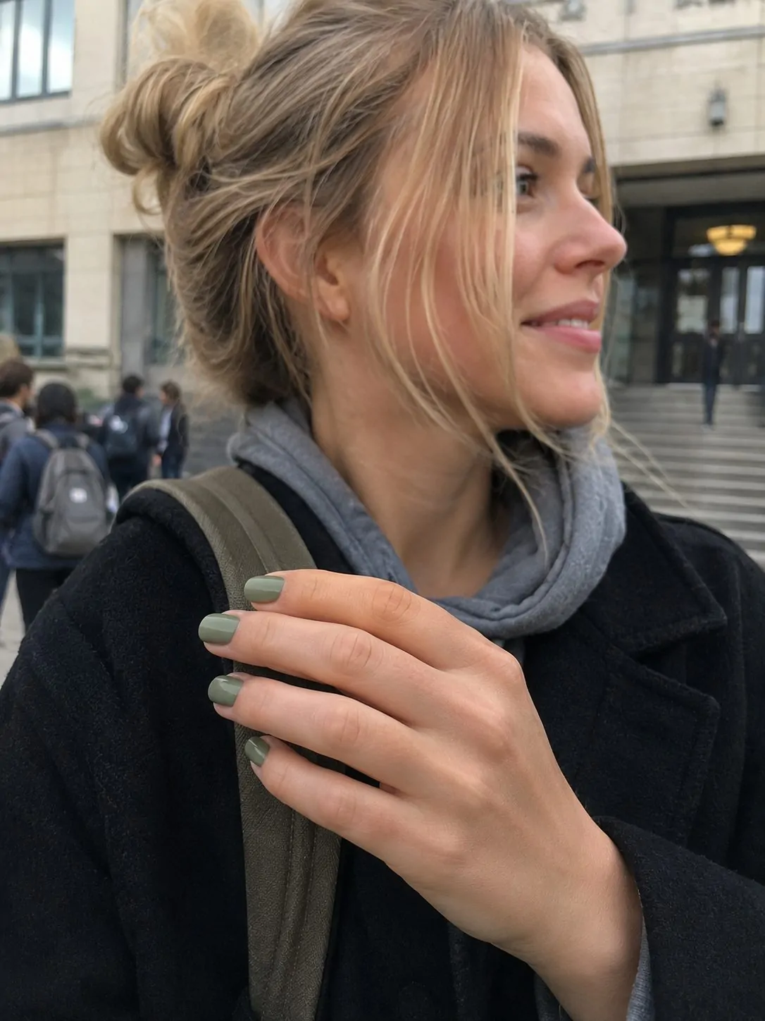 Sage Green Squoval Nails