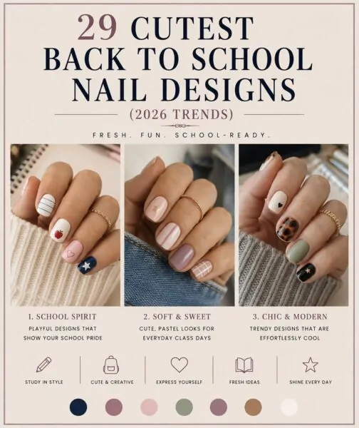29 Cutest Back to School Nail Designs This Year