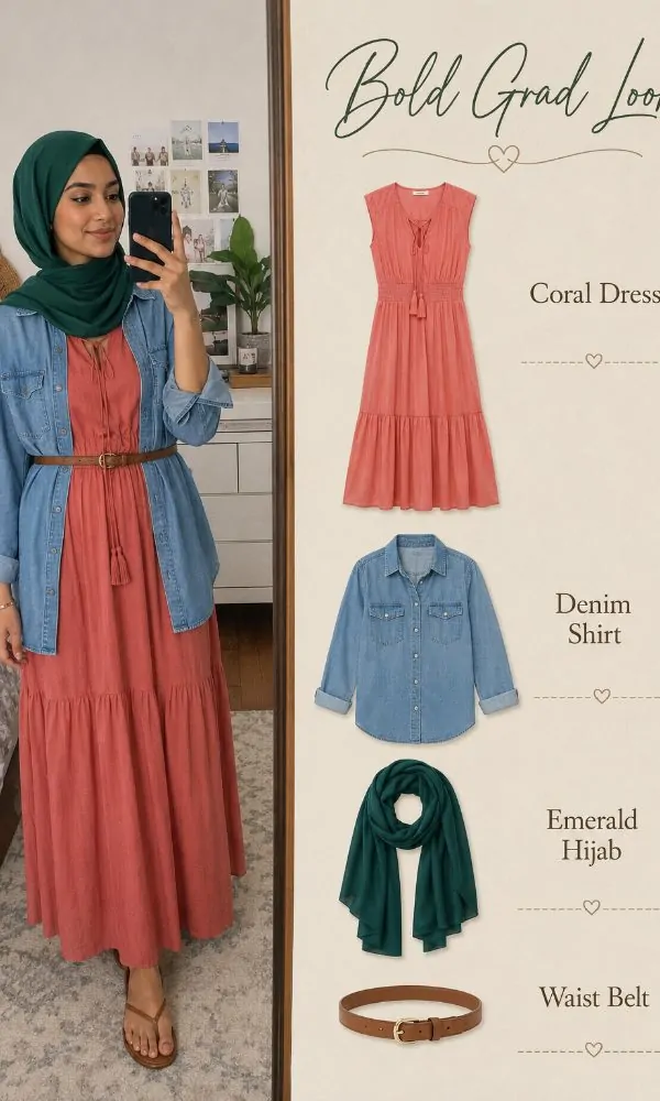 Emerald and Coral Color Blocking