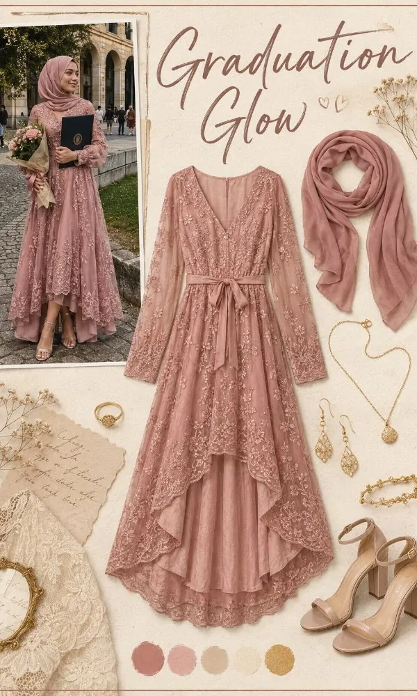Dusty Pink Embroidered Dress