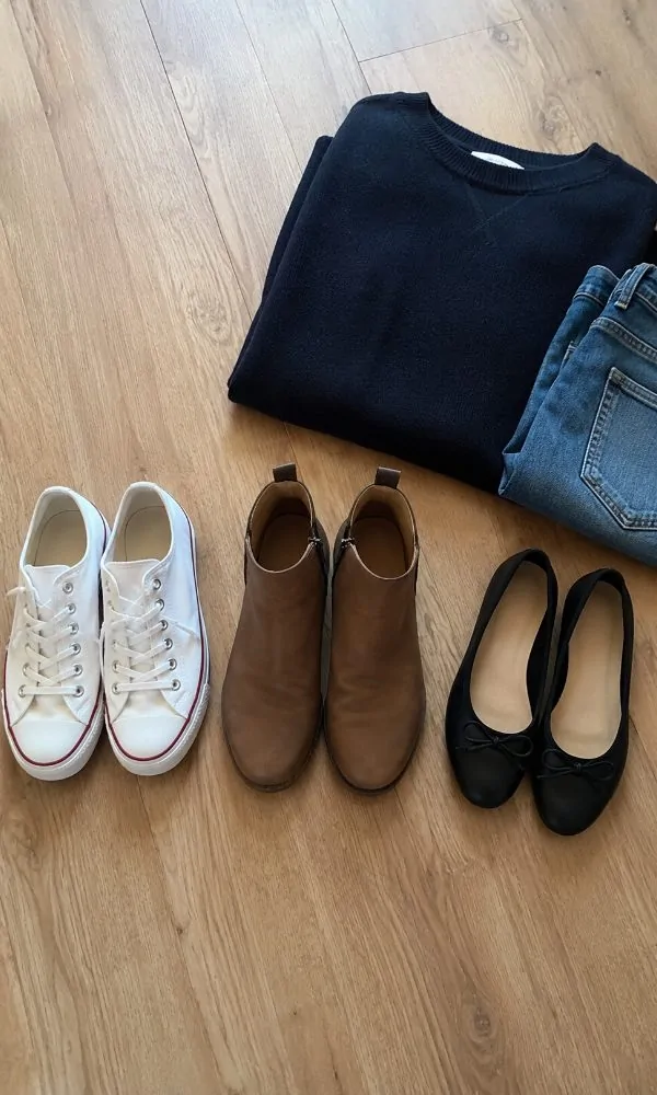 Comparing sneakers boots and flats formality level