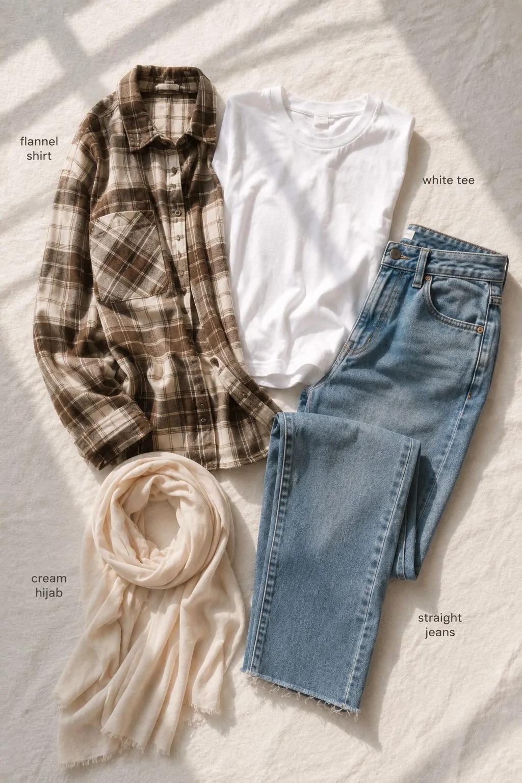 Flannel Shirt Tied at the Waist Over a Plain Tee