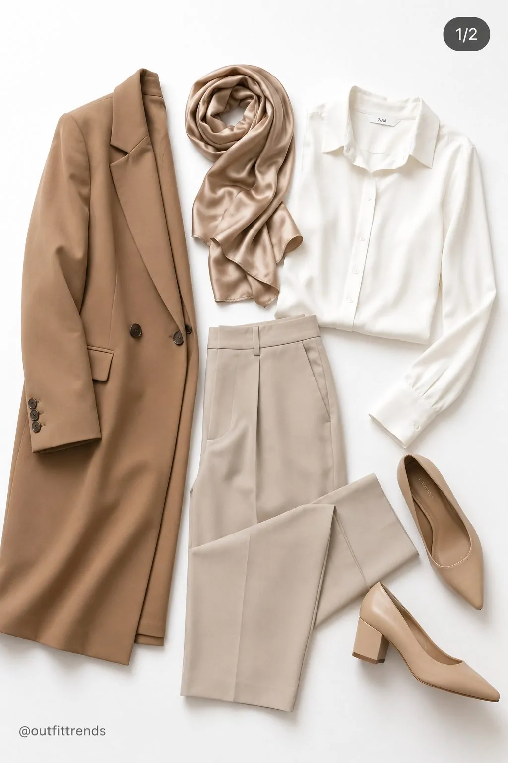 Longline Blazer With a Satin Hijab for a Career Fair