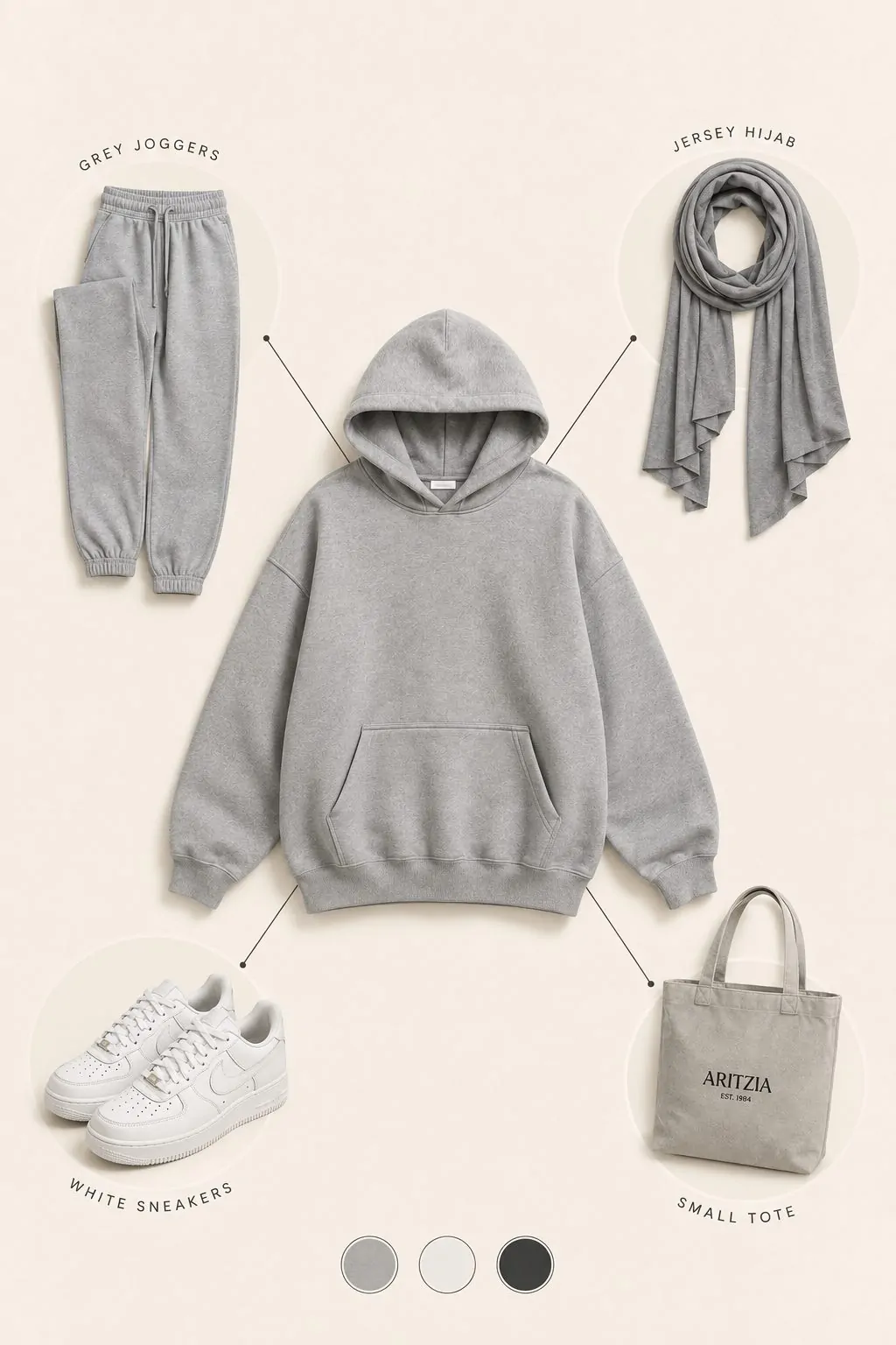 Oversized Hoodie With Joggers and a Jersey Hijab