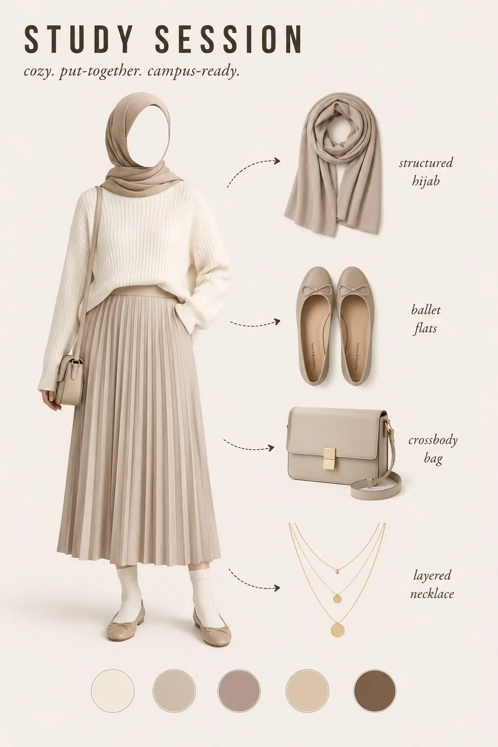 Turtleneck Sweater With a Pleated Midi Skirt