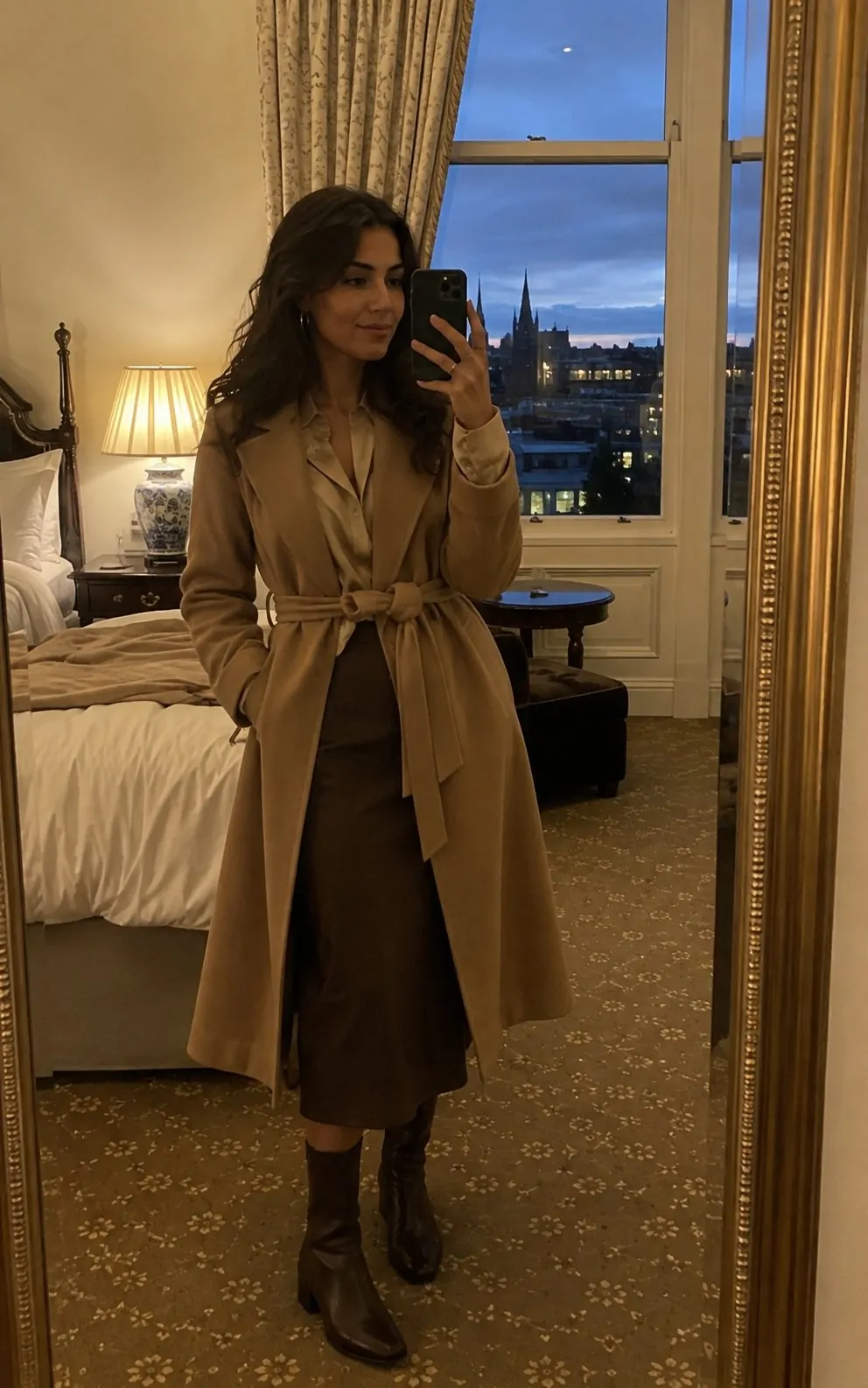 Scot 10 Cashmere Wrap Coat Midi Skirt