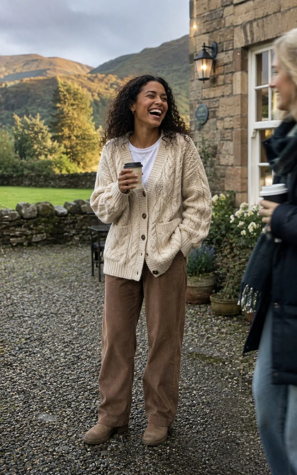 Scot 14 Cable Knit Cardigan Corduroy