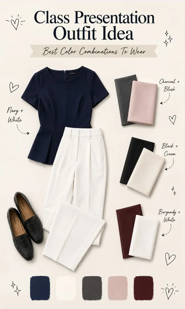 Best Color Combinations To Wear - Class Presentation Outfit Idea
