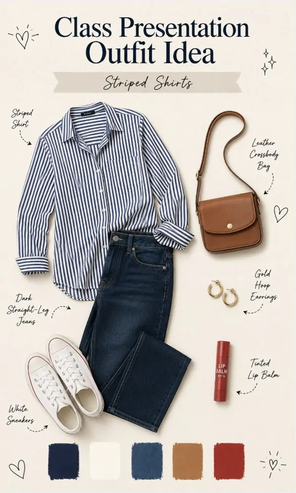 Striped Shirts - Class Presentation Outfit Idea
