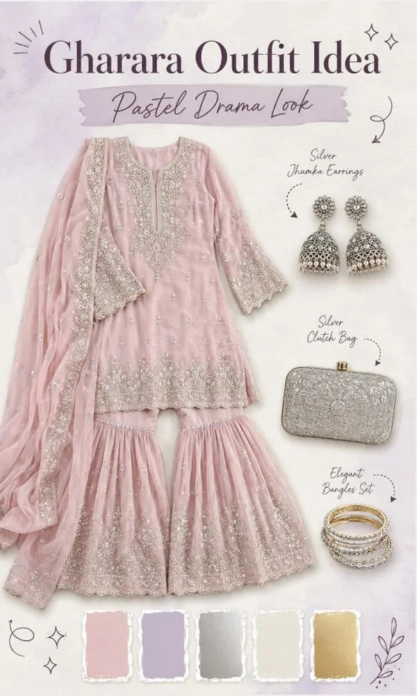 Pastel Drama Look - Gharara Outfit Idea