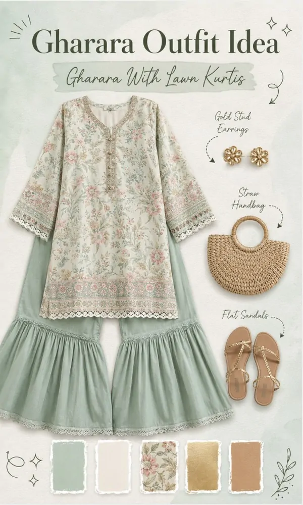Gharara With Lawn Kurtis - Gharara Outfit Idea