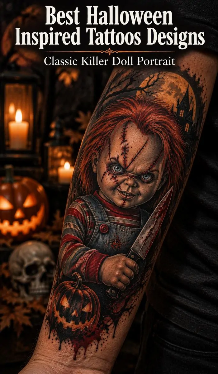 Classic Chucky Portrait tattoo
