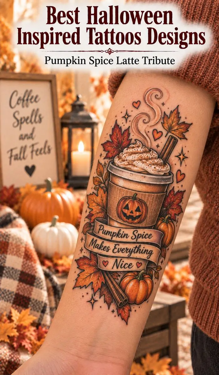 Pumpkin Spice Latte Tribute tattoo