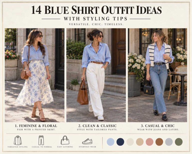 14 Blue Shirt Outfit Ideas with Styling Tips