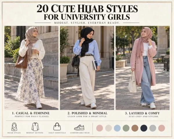 20 Cute Hijab Styles for University Girls