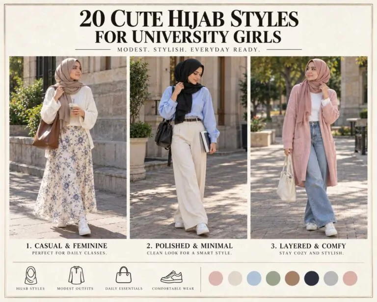 20 Cute Hijab Styles for University Girls