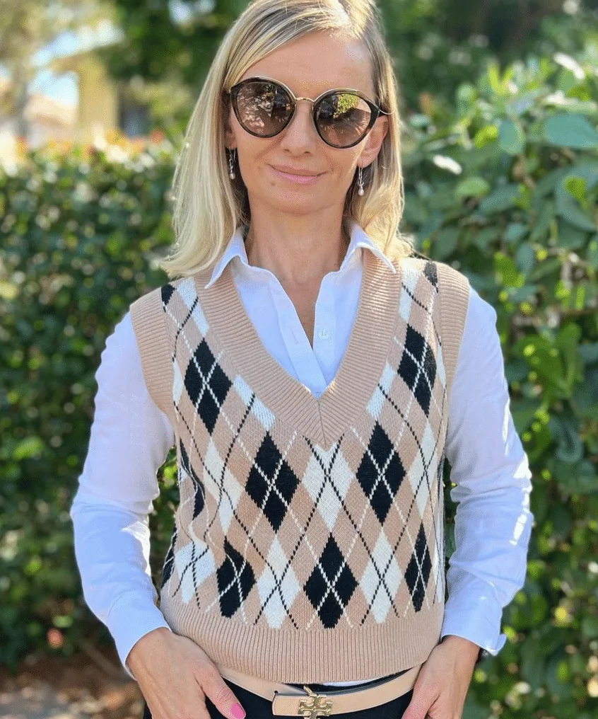 Match A Vest With A Plain White Collared Shirt