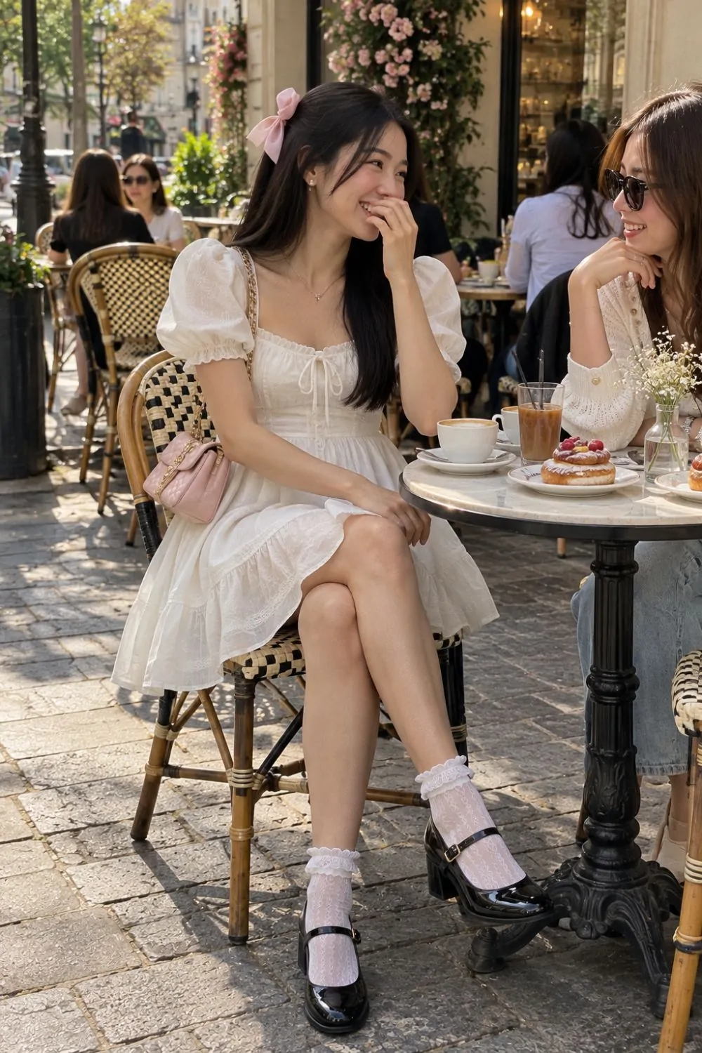 Coquette outfit: Babydoll Dress With Mary Janes