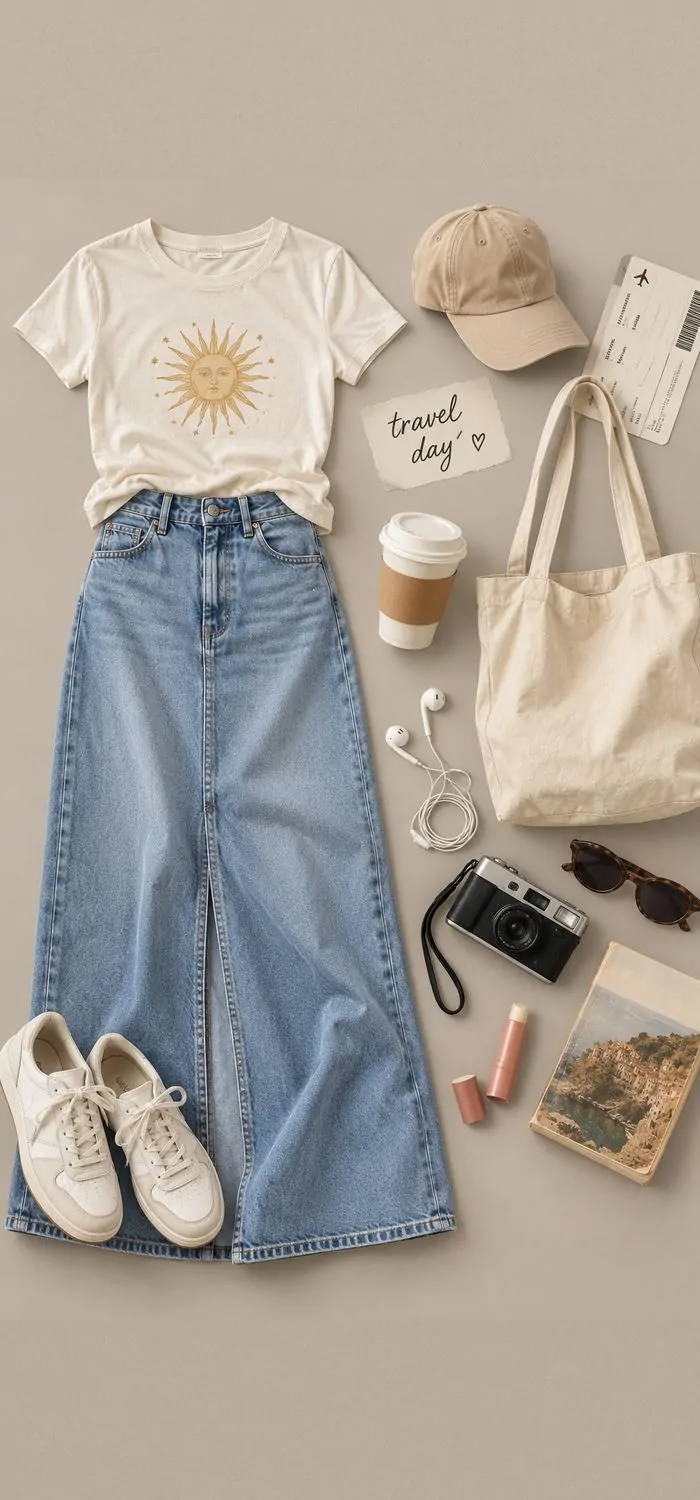 Graphic Tee with White Sneakers