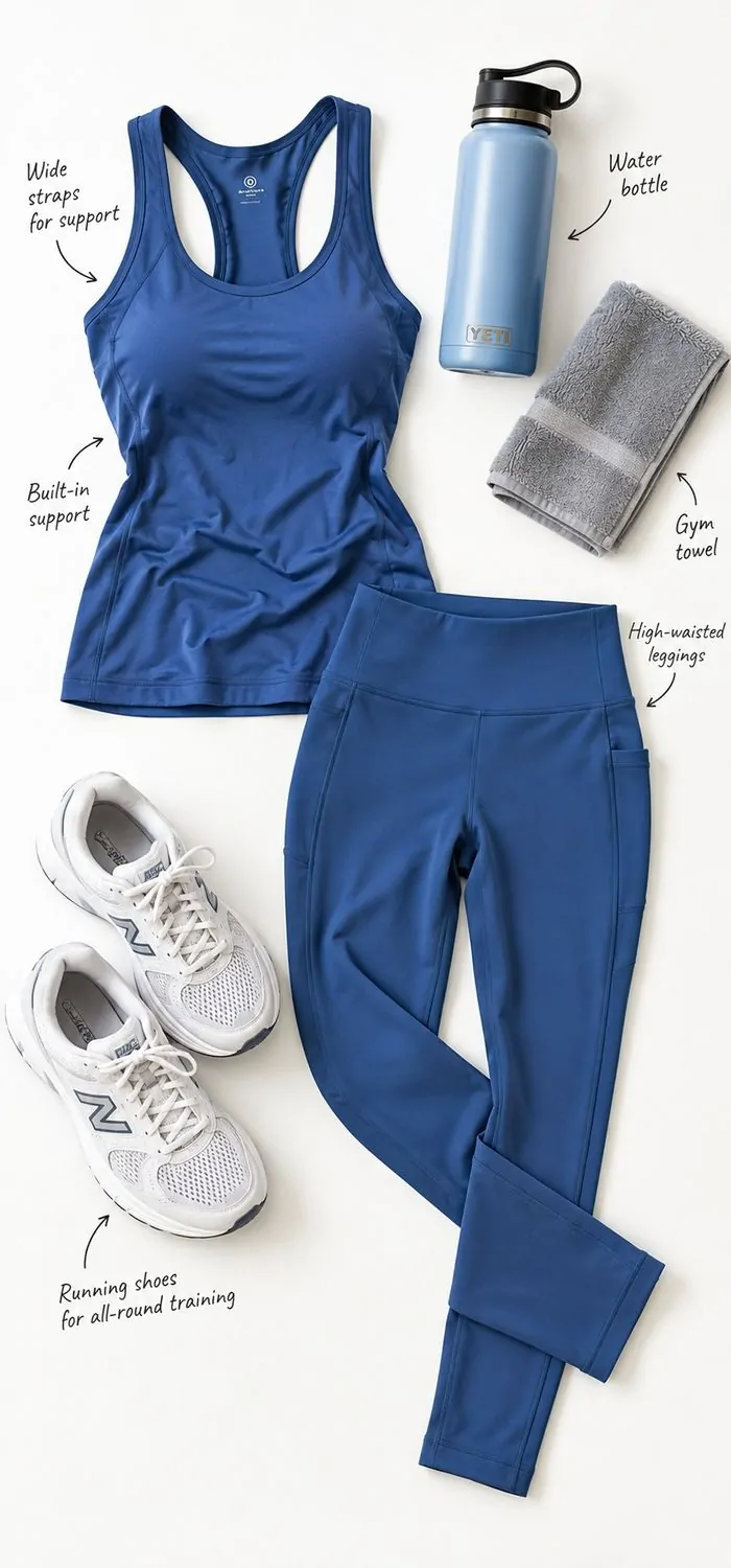 Blue Tank Top With Matching Bottoms
