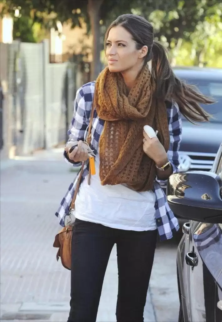 Plaid Shirt and Scarf